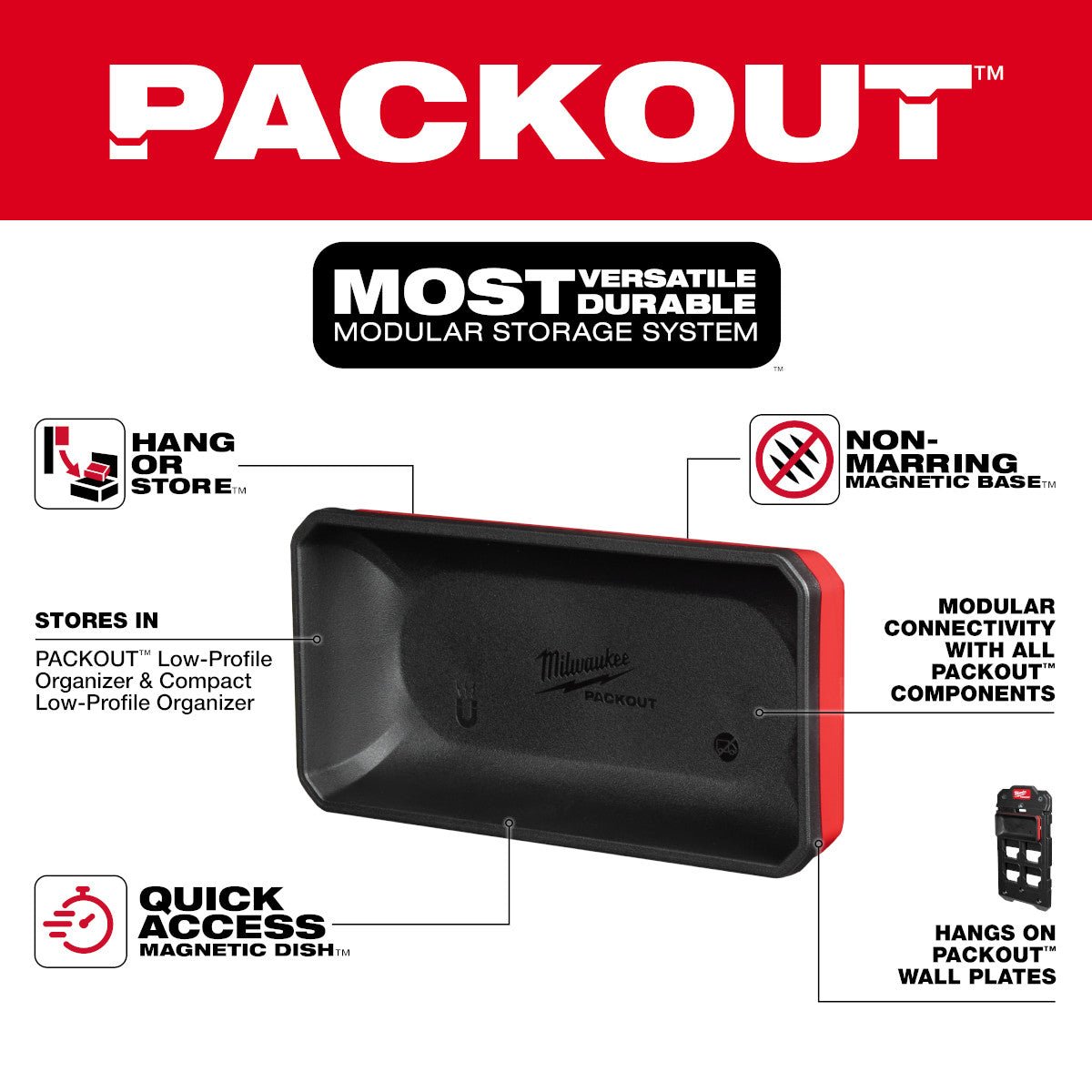 Milwaukee  48-22-8071 - PACKOUT™ Large Magnetic Bin