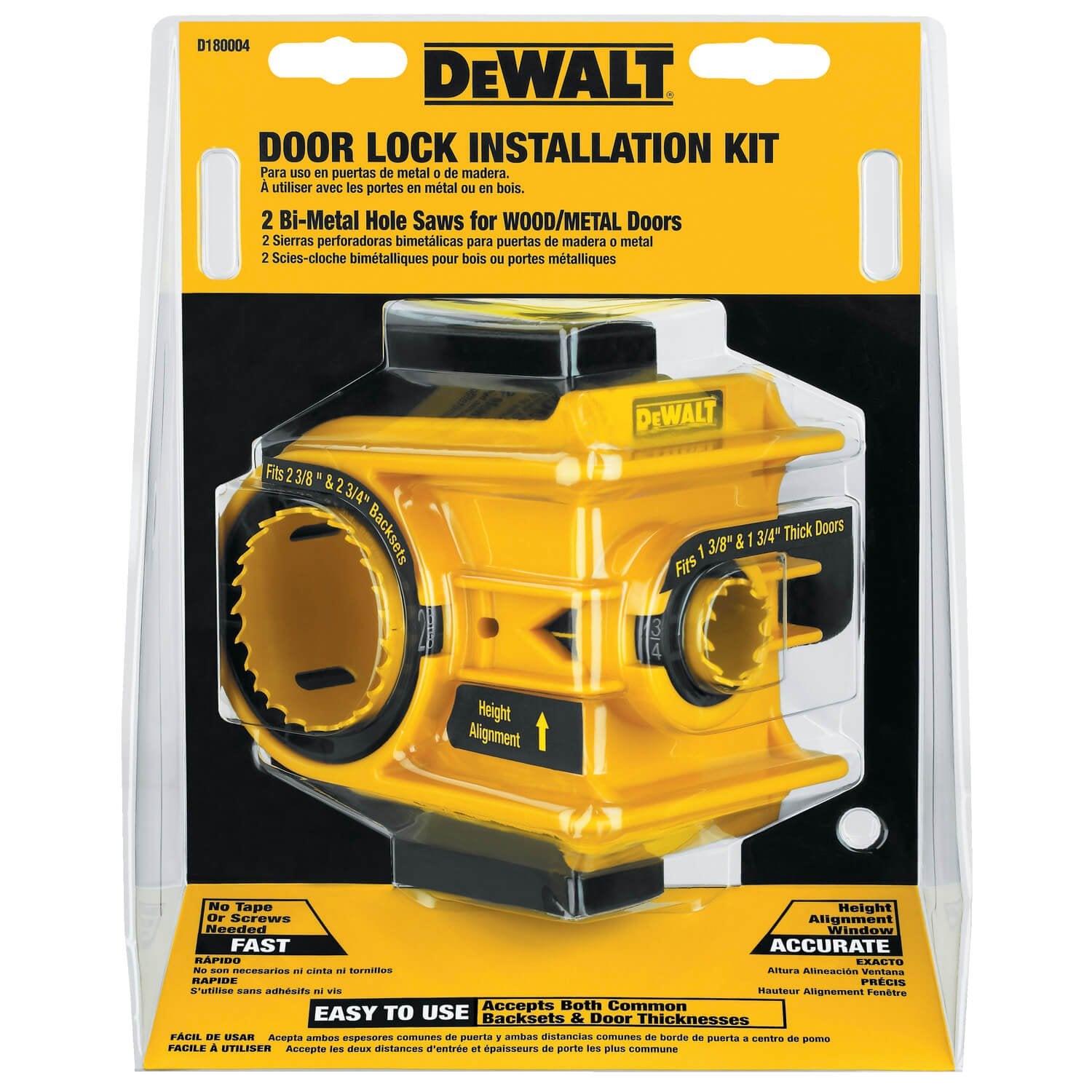 DEWALT D180004 - Kit d'installation de serrure de porte, bimétallique