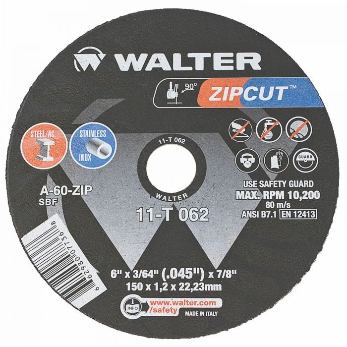 Walter 11T062  -  6"x3/64" T1 Zip-Cut Cut-Off Wheel