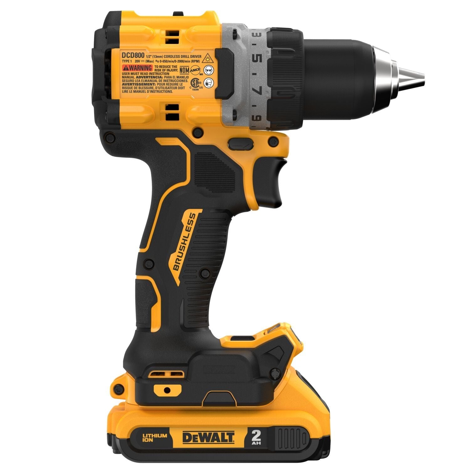 DEWALT DCD800D2 20V MAX* XR® bürstenloser Akku-Bohrschrauber-Satz (1/2 Zoll)