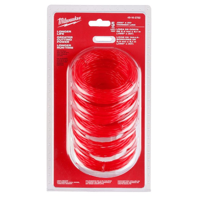 MILWAUKEE 49-16-2782  -  .095″ x 20ft Trimmer Line 5-Pack