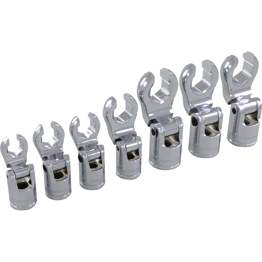 Dynamic D010029  -  7 PIECE SAE FLEX HEAD CROW FOOT SOCKET SET