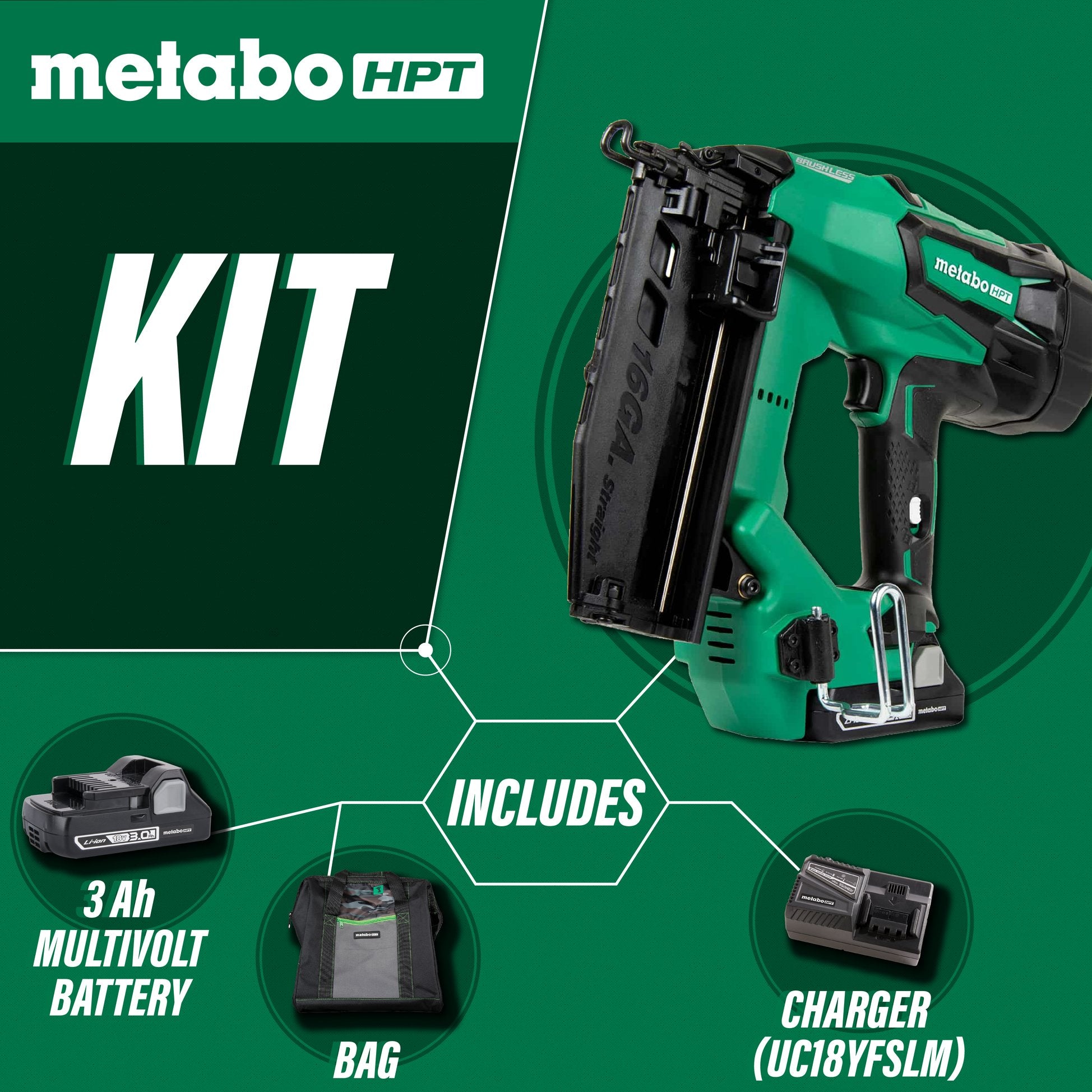 METABO Li Ion NT1865DM 16 Gauge Straight Cordless Finish Nailer 1