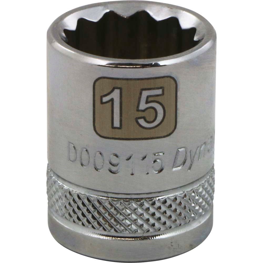 Gray GT-D009115 -  3/8" DRIVE 12 POINT 15MM CHROME SOCKET