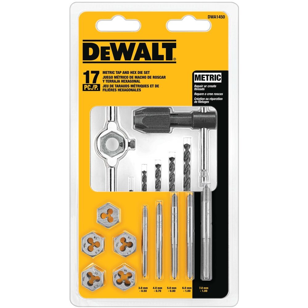 Jeu de tarauds et filières métriques DEWALT DWA1450-17 pièces