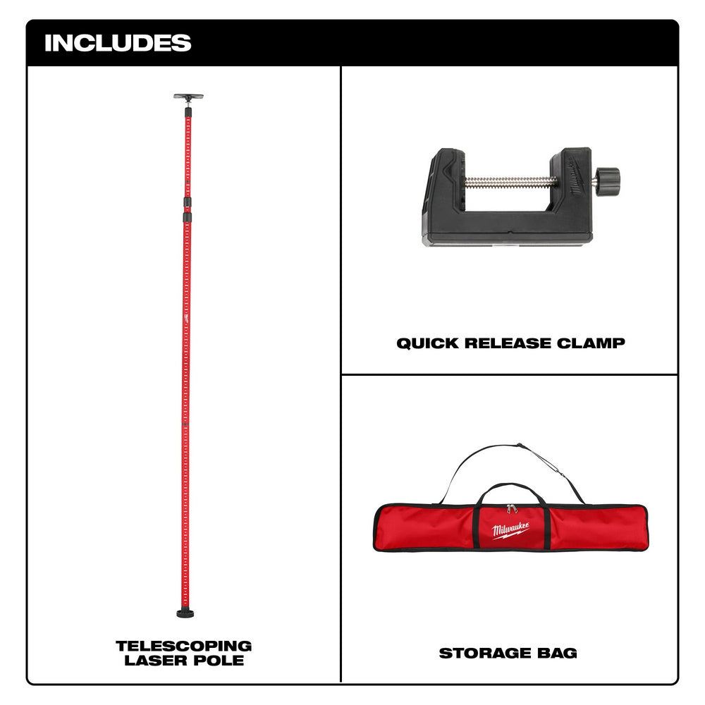 Milwaukee 48-35-1511 - 12ft Telescoping Laser Pole Kit