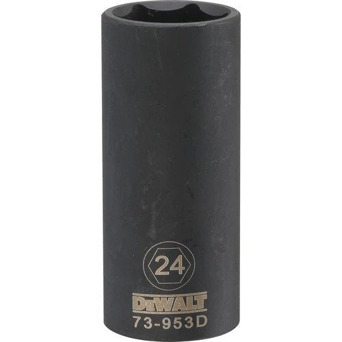 Dewalt DWMT73953OSP  -  1/2 DRIVE DEEP IMPACT SOCKET - 6 POINT-24MM