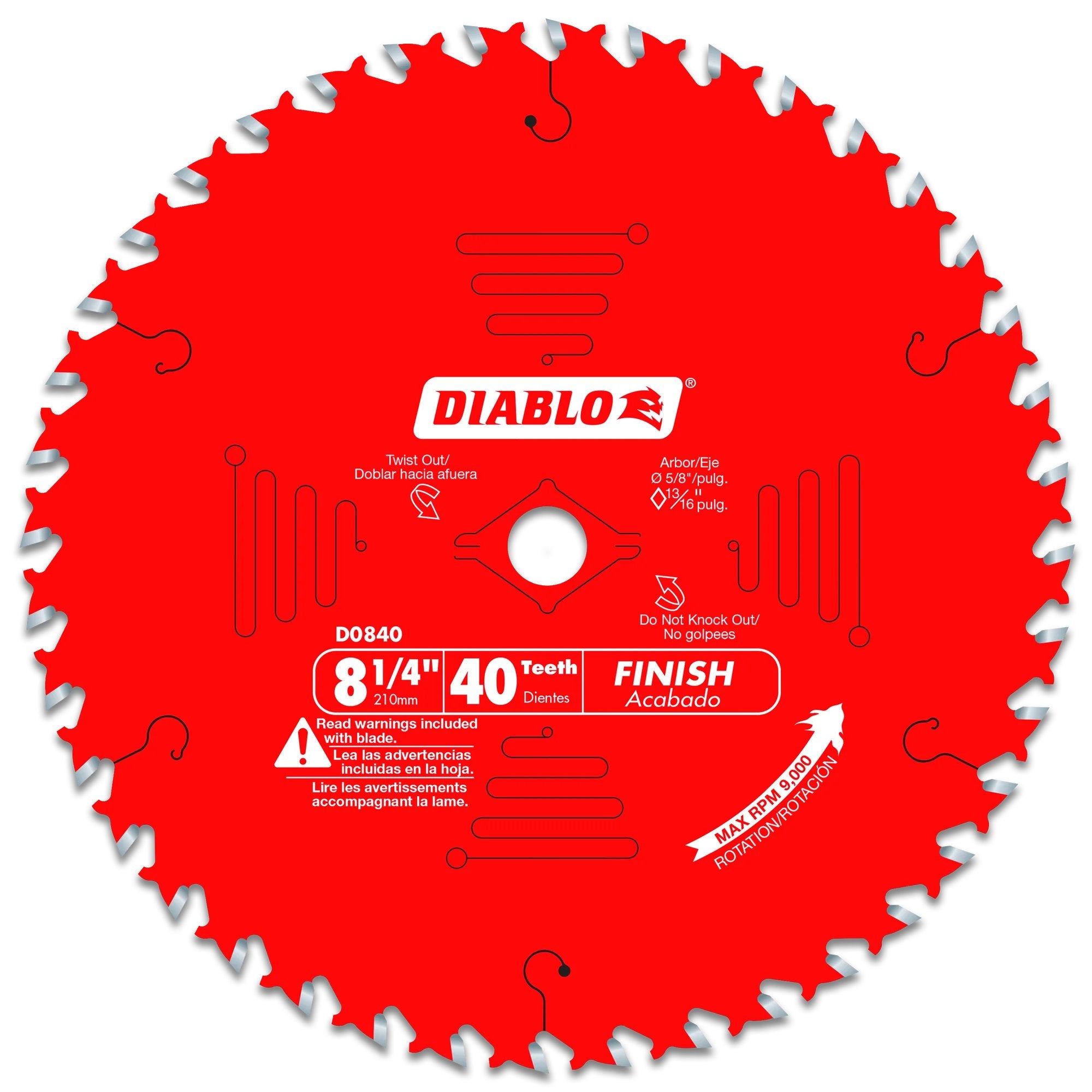 Diablo D0840X – 8-1/4 Zoll x 40 Zähne Feinsägeblatt