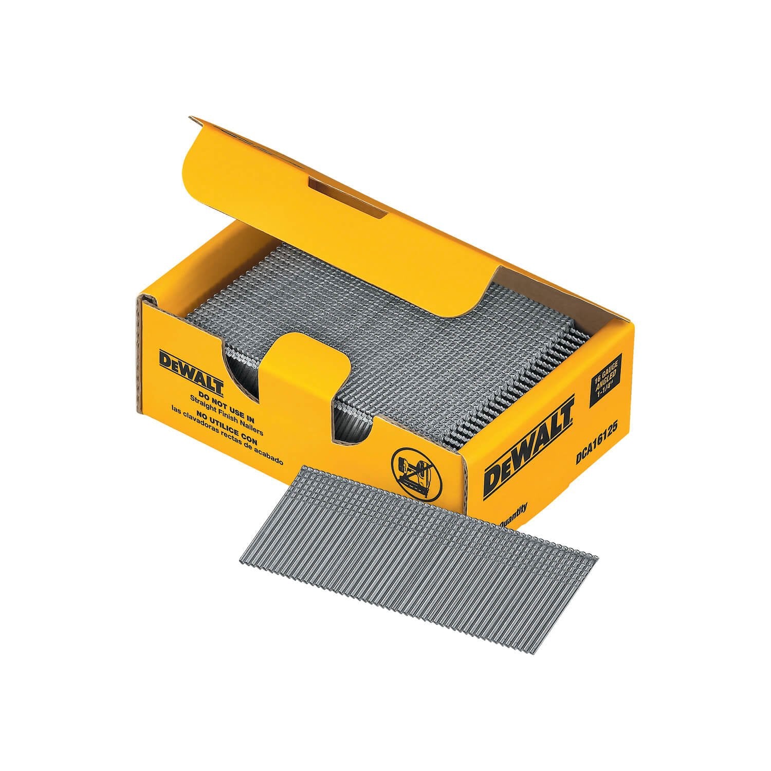 Clous de finition DEWALT DCA16125, 20 degrés, 1-1/4 po, calibre 16, paquet de 2 500