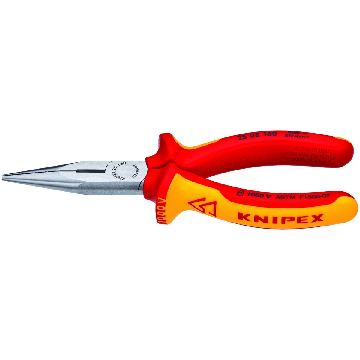 Knipex 2508160 Sba Chain Needle Nose Side Cutting Serrated Jaw Pliers 6-1/4"