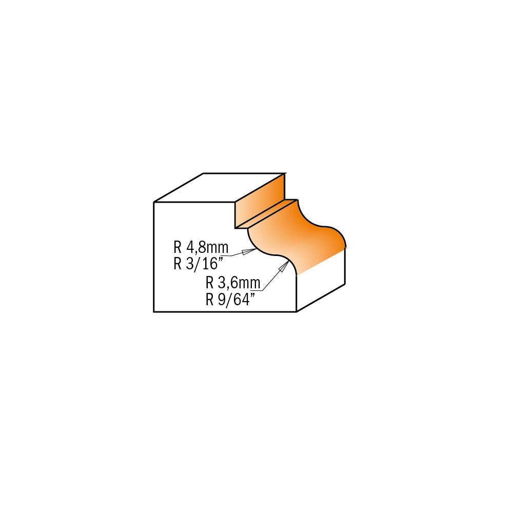 CMT 846.825.11 - Fraise à défoncer RAD à queue de 3/16 po et ogive de 1/2 po avec filetage