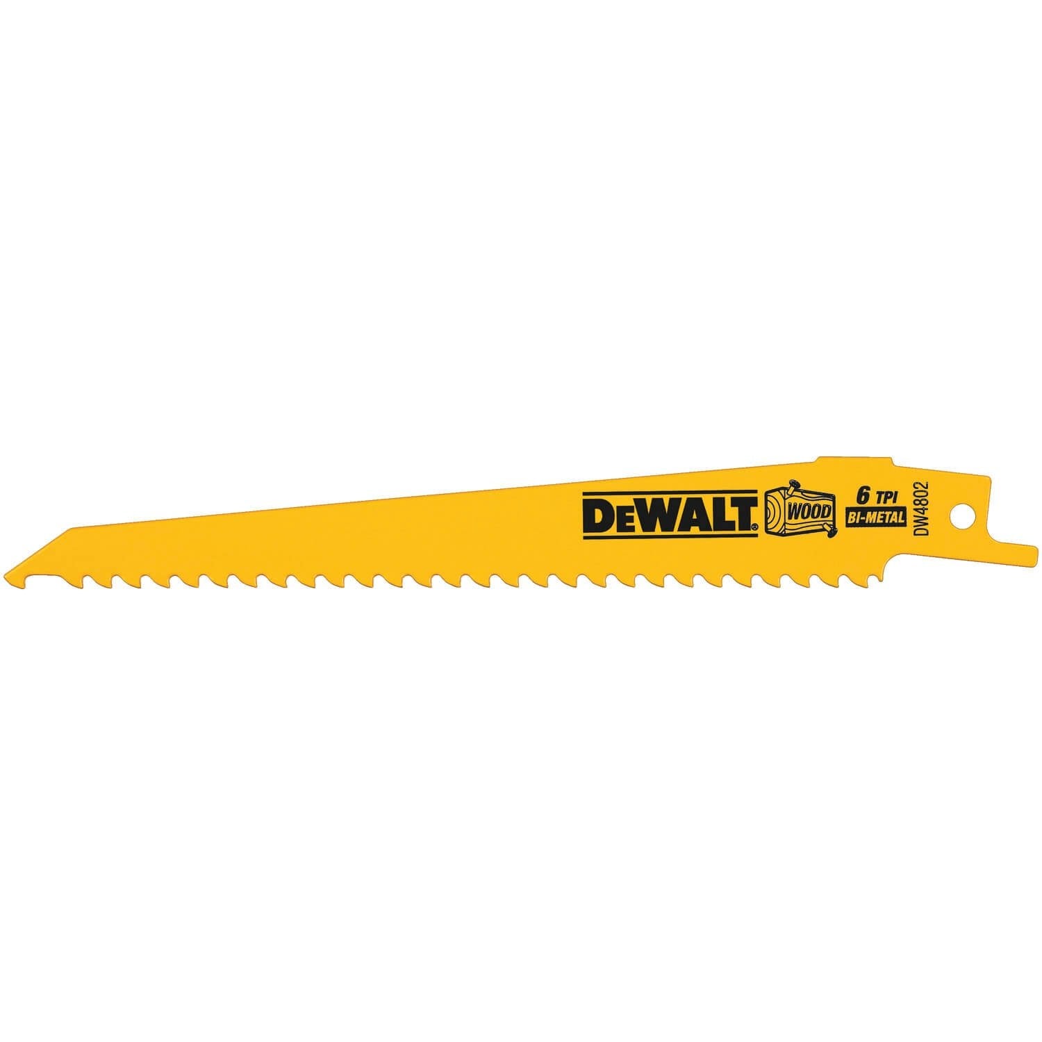 DEWALT DW4802-Reciprocating Saw Blades, Taper Back, 6-Inch, 6 Tpi, 5-Pack