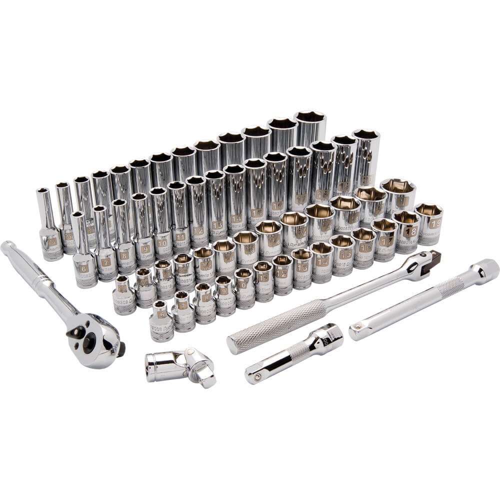 Dynamic Tools D010012 3/8" Drive 6 Point Standard and Deep SAE Metric Socket Set