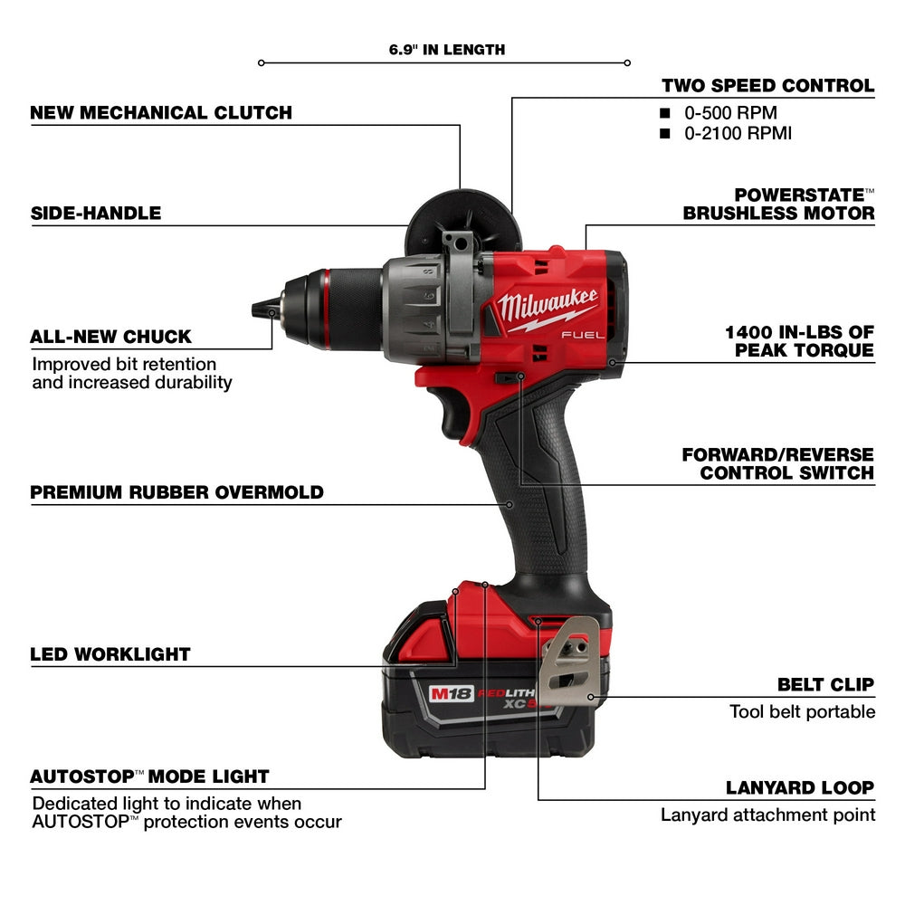 Milwaukee  2903-22  -  M18 FUEL™ 1/2" Drill/Driver Kit