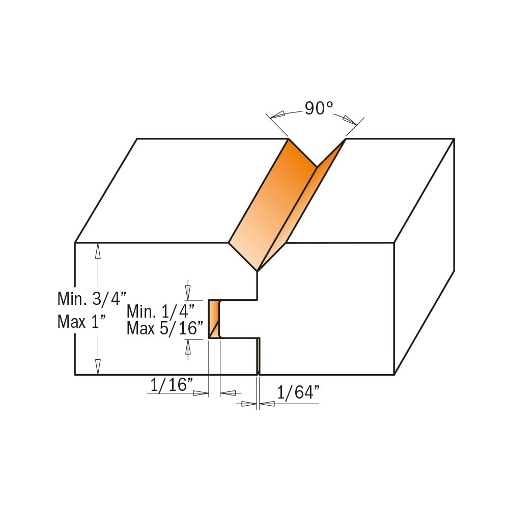 CMT V-TONGUE & GROOVE BIT