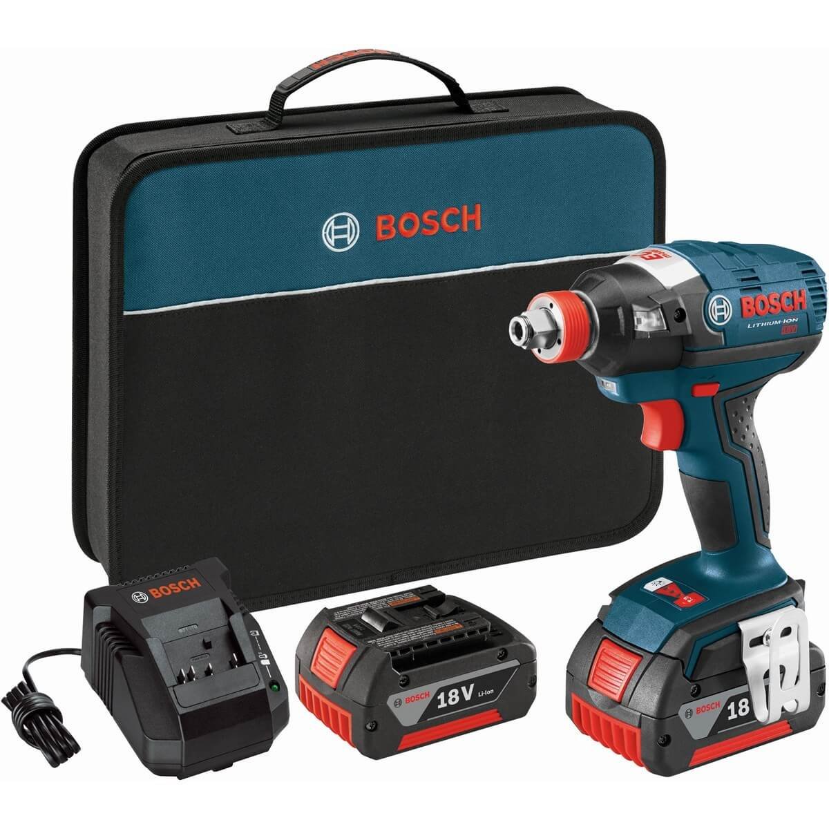 Bosch IDH182-01 18V Brushless Socket Ready Impact Driver with 2 Batteries, Charg
