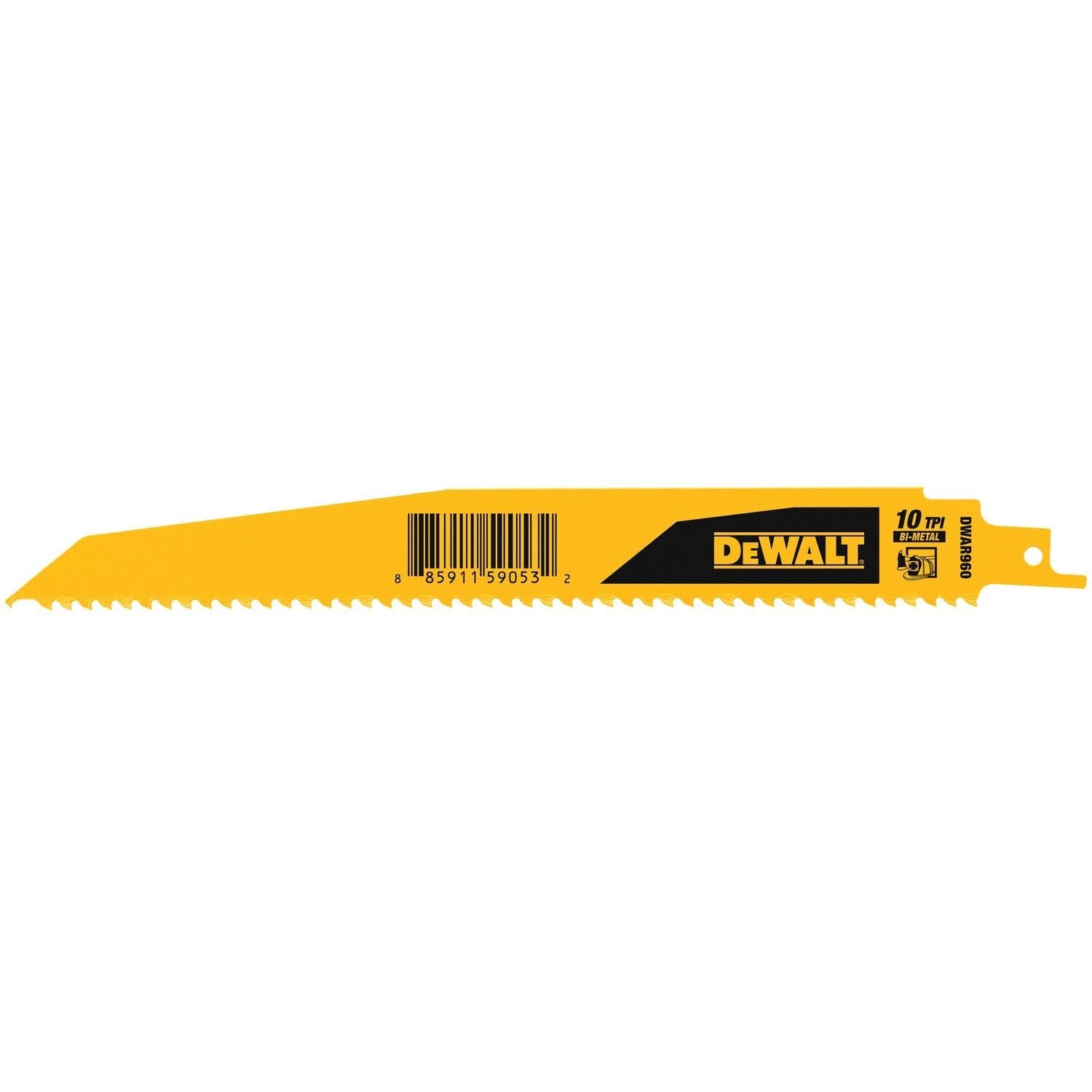 DEWALT DWAR960 9-in 10 TPI Bi-Metal Reciprocating Saw Blades for Wood, Metal, Drywall, 5-pk