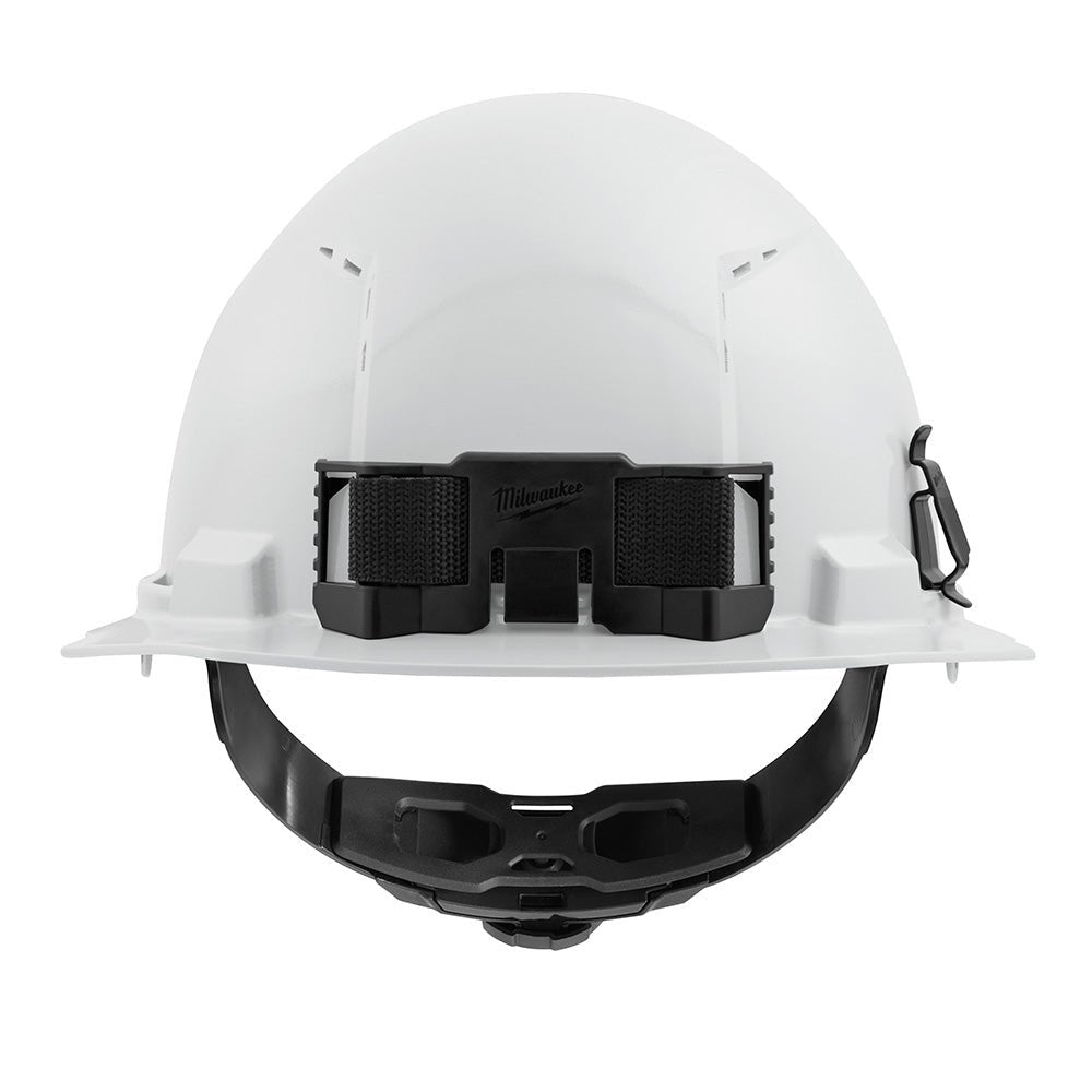 Milwaukee White Front Brim Vented Hard Hat w/4pt Ratcheting Suspension - Type 1, Class C