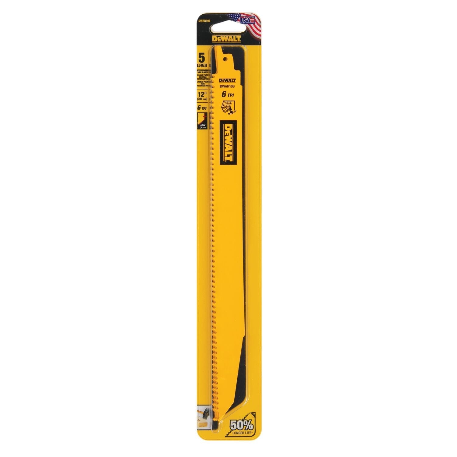 DEWALT DWAR106-12 po 6 dents par pouce 106 - Paquet de 5