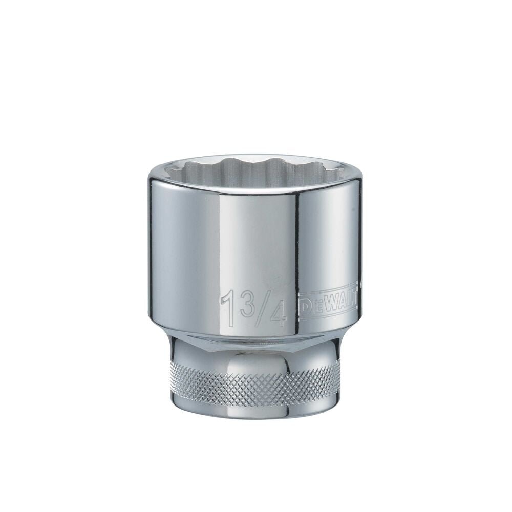 DEWALT DWMT74641OSP Socket, 1-3/4 in, 3/4 in Drive, 12 Point, 2-19/32 in L, Polished Chrome Vanadium