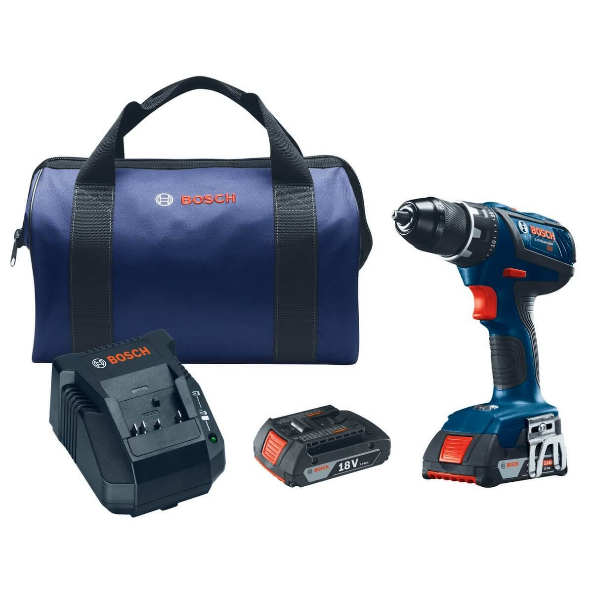 Bosch DDS181A-02 18V Compact Tough 1/2" Drill/Driver Kit with SlimPack Batteries