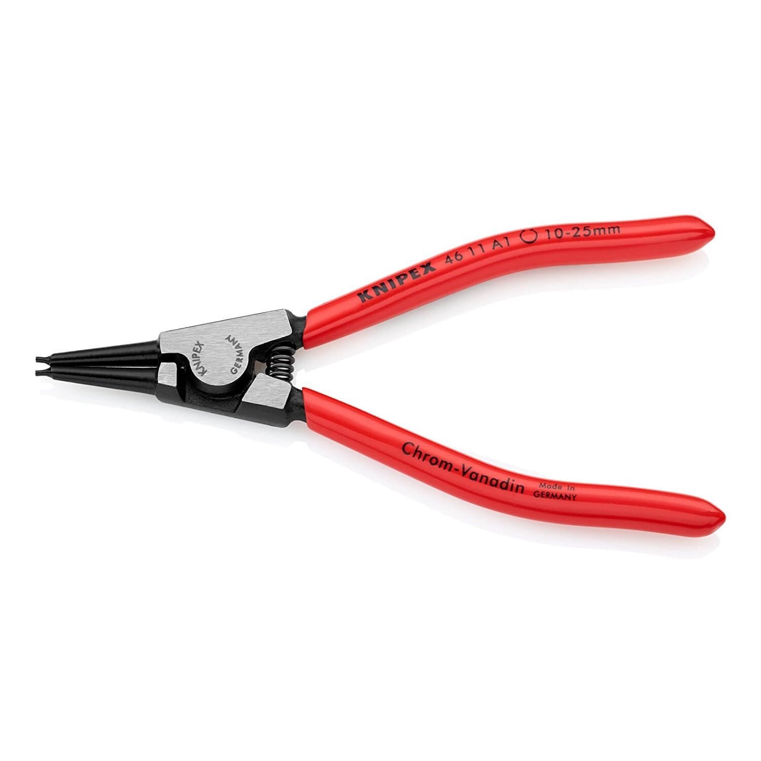 Knipex 4611A1 Außen-Sicherungsringzange, gerade, 10–25 mm