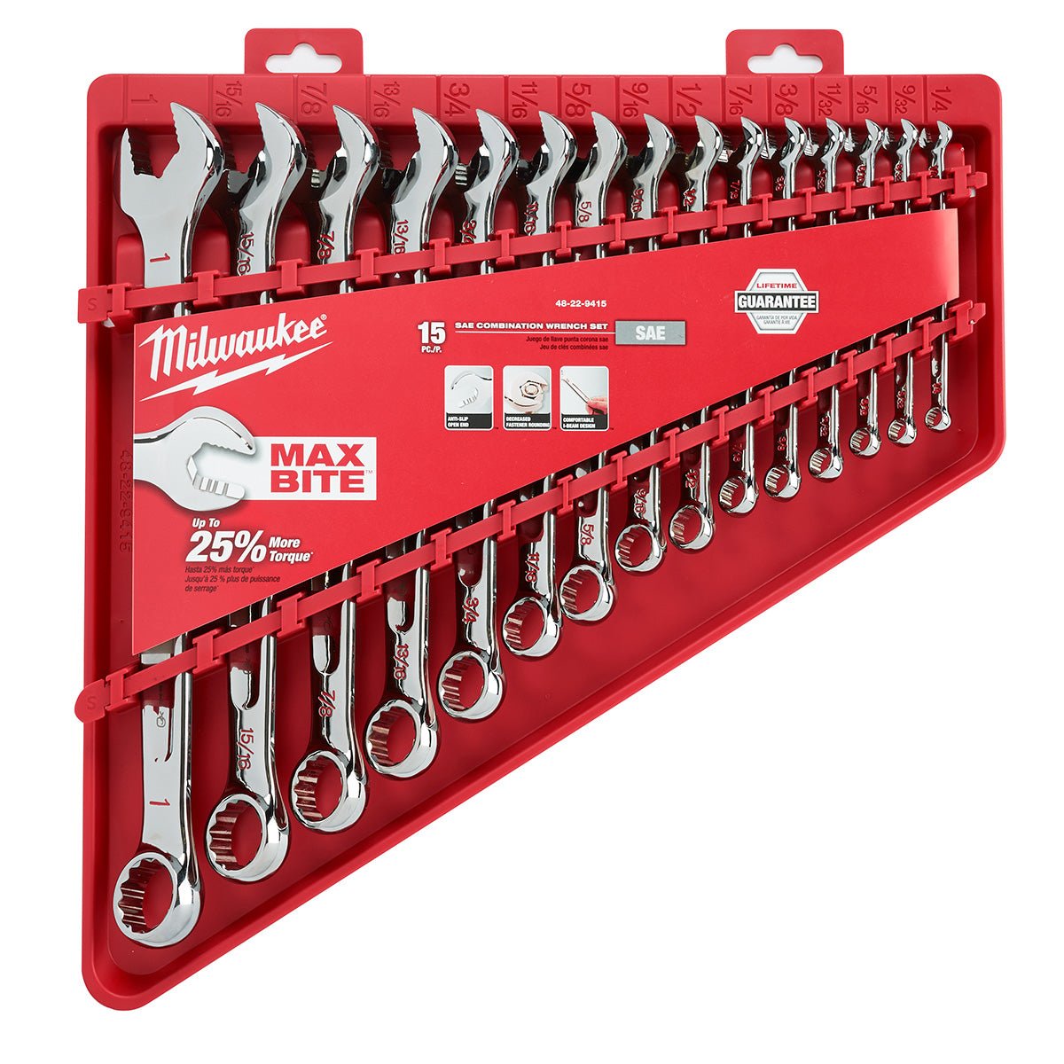 Milwaukee 48-22-9415 -  15pc Combination Wrench Set - SAE