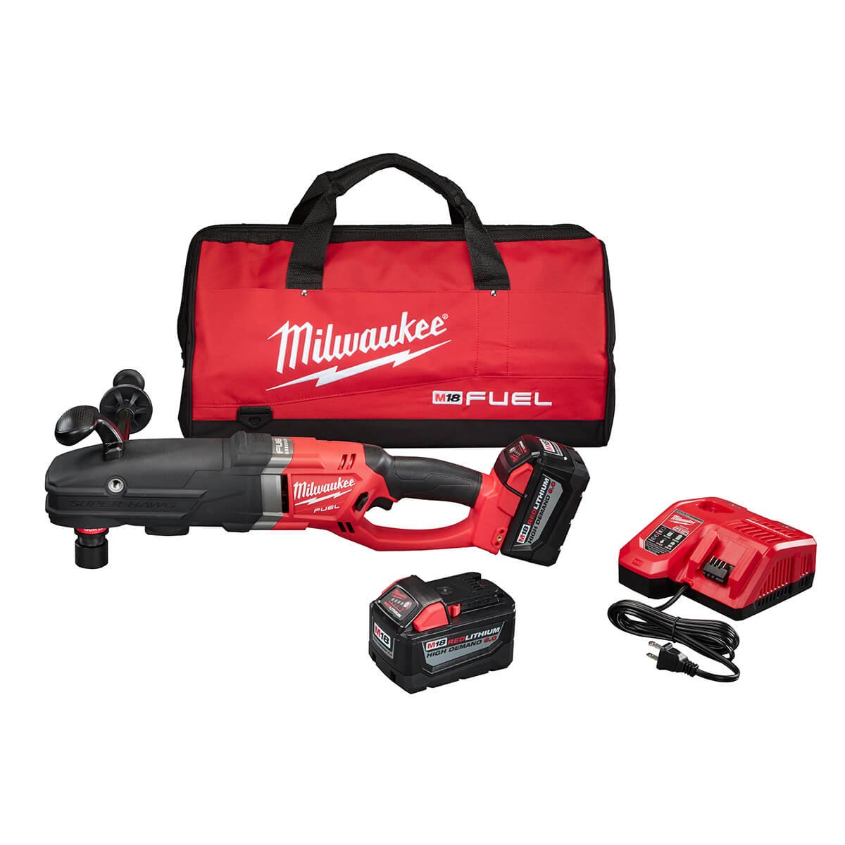 Milwaukee 2711-22HD M18 Fuel Super Hawg Right Angle Drill HD Kit w/ QUIK-LOK