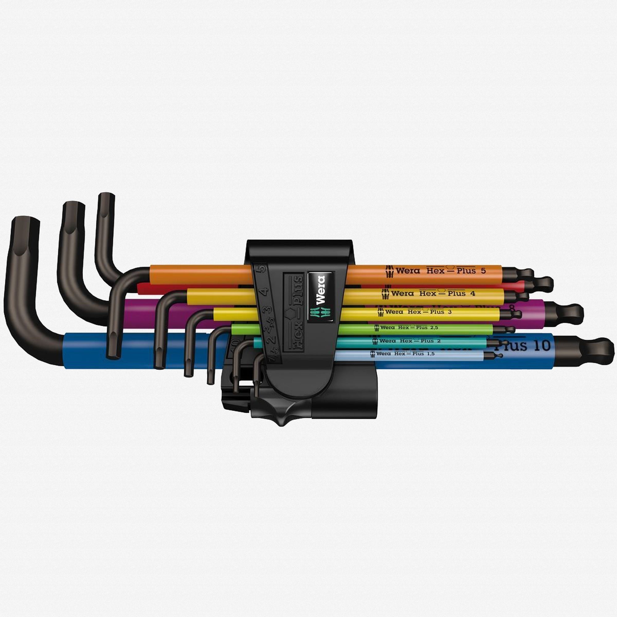 Wera 073593 - Mehrfarbiger Sechskant- und Kugelkopf-L-Schlüssel-Clipsatz 