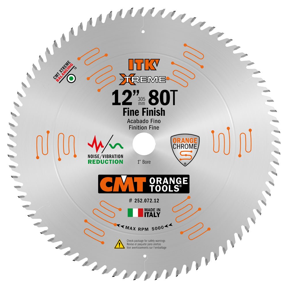 CMT 252.072.12 12 in Fine Finsh Saw Blade - 80T