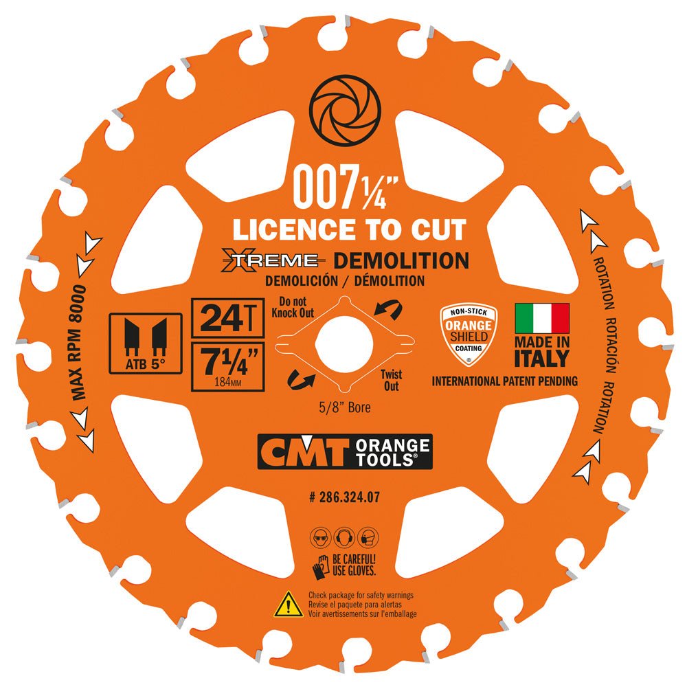 CMT 286.324.07-X10 - Lame de démolition Extrême 7-1/4" (paquet de 10)