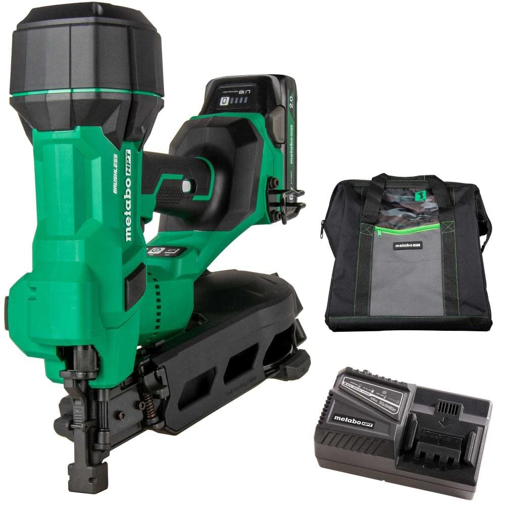 Metabo HPT - NV1845DAM - 18V MultiVolt 1-3/4" Coil Roofing Nailer Kit