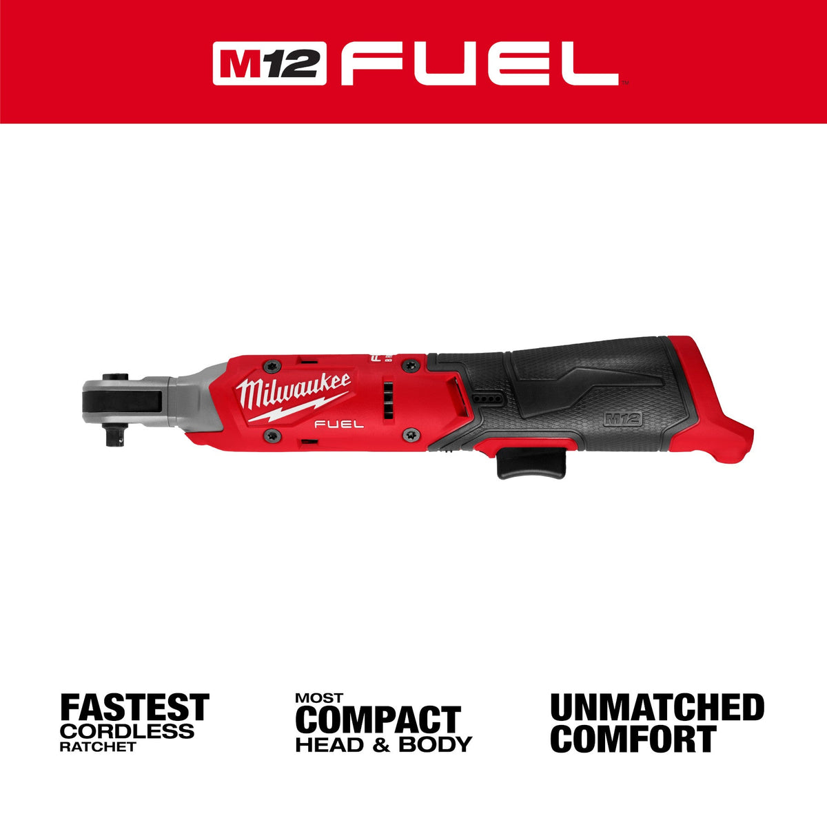 Milwaukee 3052-20 - Milwaukee 3052-20 M12 FUEL™ 1/4" Ratchet (View 3)