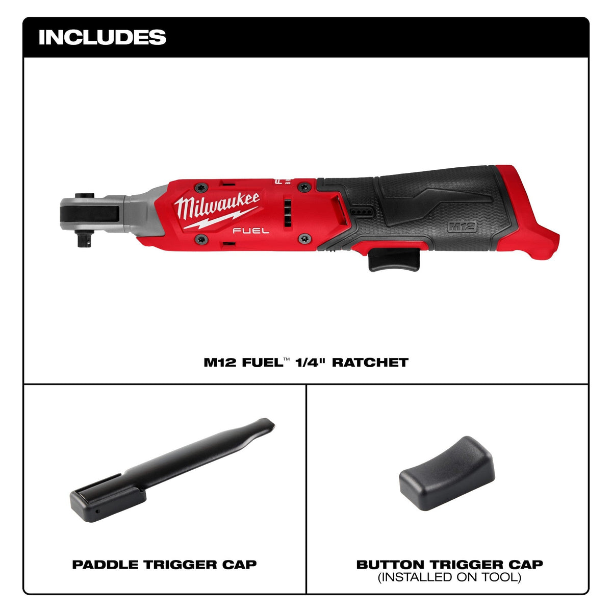 Milwaukee 3052-20 - Milwaukee 3052-20 M12 FUEL™ 1/4" Ratchet (View 7)
