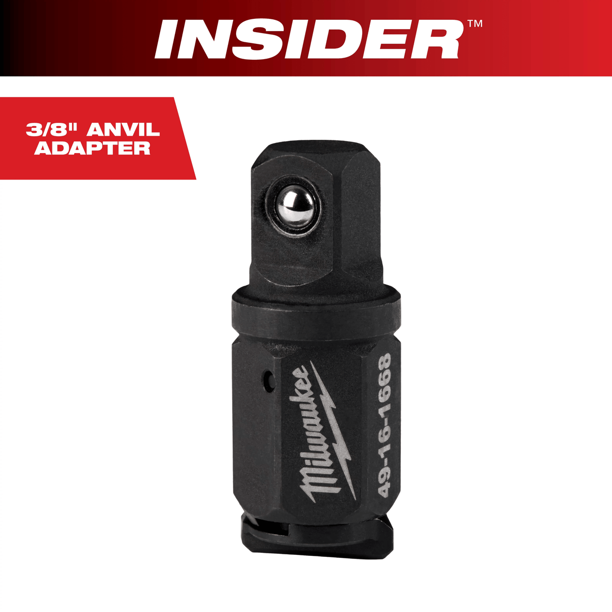 Milwaukee 49-16-1668 - Milwaukee 49-16-1668 M12 FUEL INSIDER Box Ratchet 3/8" Anvil Adapter (View 1)