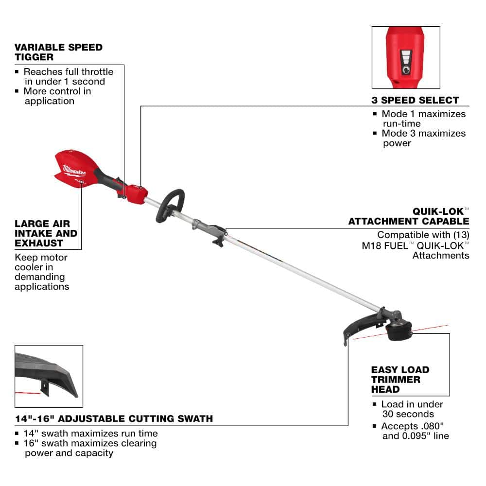 Milwaukee 3016-20ST - M18 FUEL™ String Trimmer w/ QUIK-LOK™