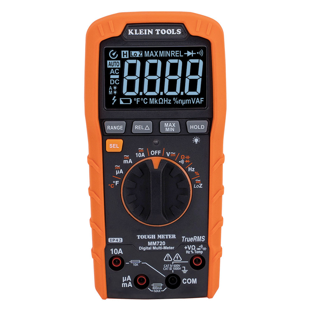 Klein KLE-MM720 - Digital Multimeter, TRMS Auto-Ranging, 1000V, Temp, Low Impedance