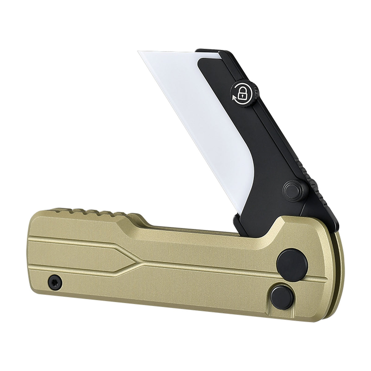 Oknife U1 Ultra with ceramic blade partly deployed