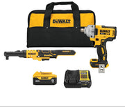 DeWalt DCK229P1 20V MAX XR Brushless 3/8" & 1/2" Sealed Head Ratchet + 1/2" Mid-Range Impact Wrench Kit