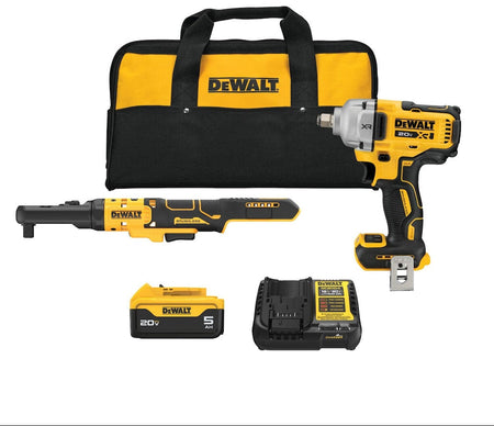 DeWalt DCK229P1 20V MAX XR Brushless 3/8" & 1/2" Sealed Head Ratchet + 1/2" Mid-Range Impact Wrench Kit