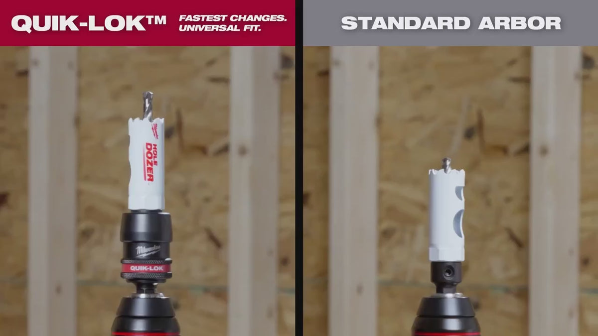 Charger la vidéo : Milwaukee 49-56-7555 5PC 7/16" QUIK-LOK™ Arbor Set - product video