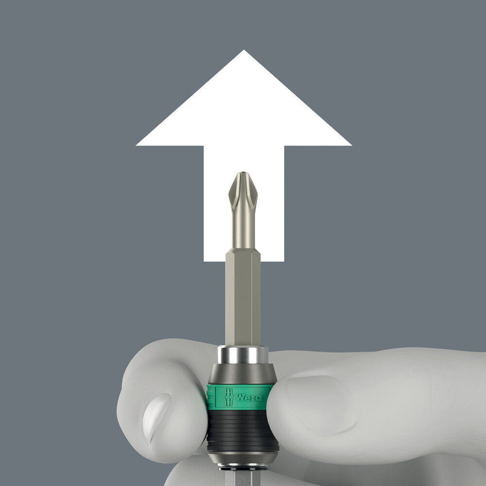 Wera 057480 - 826 T Kraftform Turbo Bits Handhalter mit Rapidaptor Schnellwechselfutter (nur Griff) 