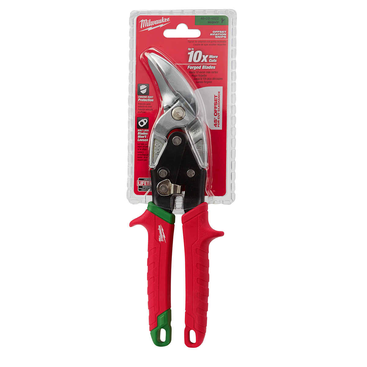 Milwaukee 48-22-4522 - Right Cutting Offset Aviation Snips