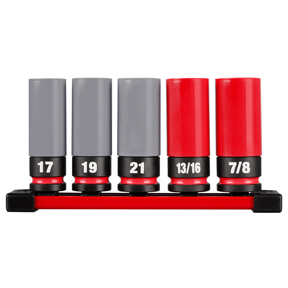 Milwaukee 49-66-7831 - SHOCKWAVE Impact Duty™ 1/2 Drive SAE & Metric 5PC Lug Nut Wheel Socket Set