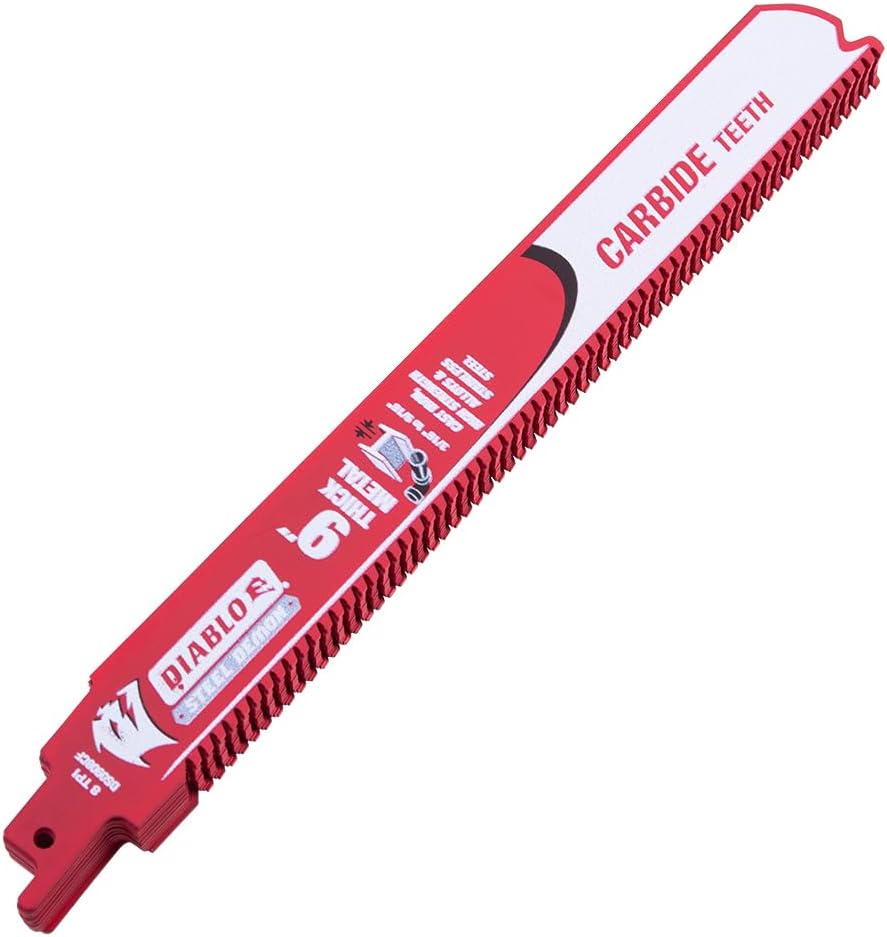 DIABLO DS0908CF10C - 9" 8TPI Carbide Steel Demon Recip Blade for Thick Metal (10pk)