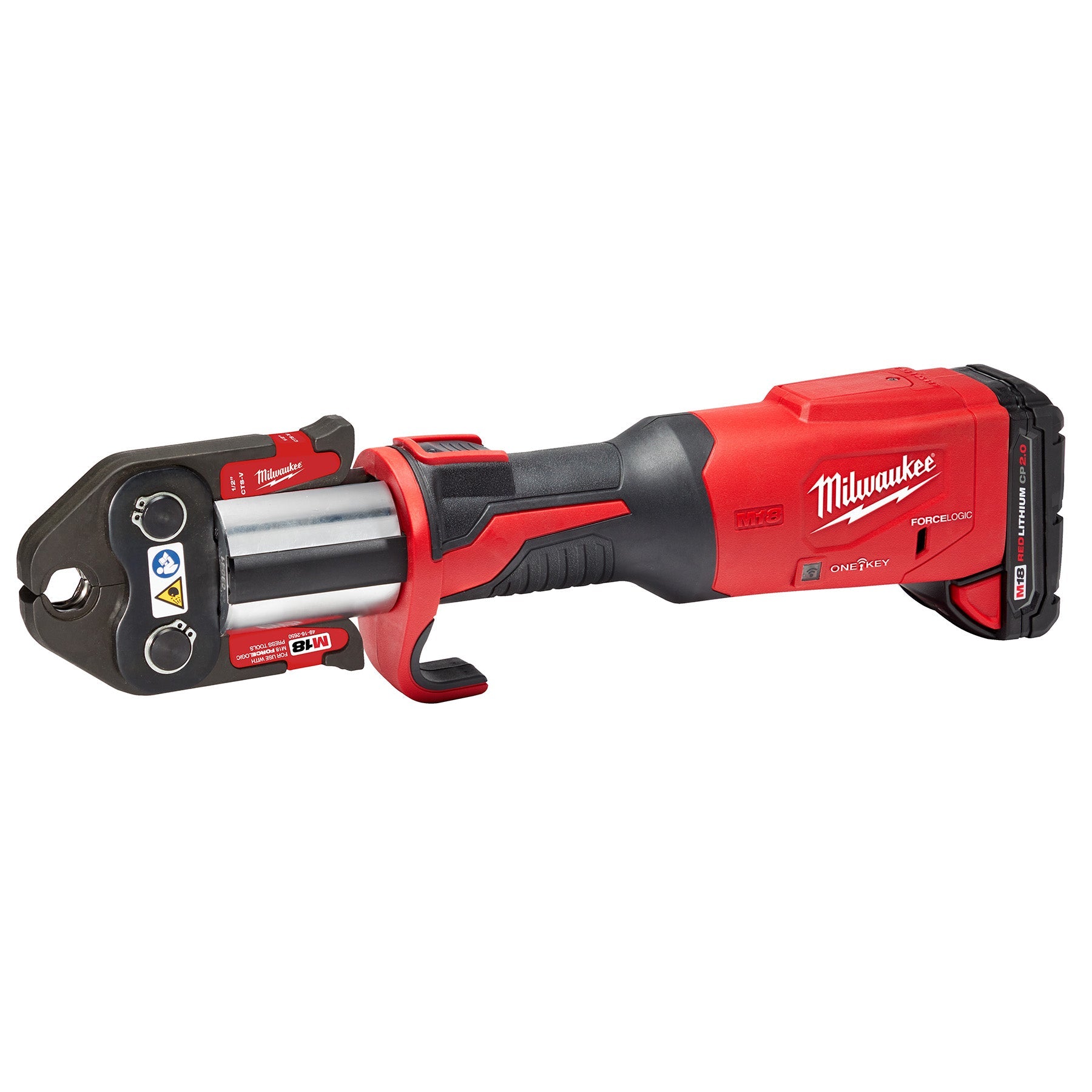 Milwaukee 2922-22 - Outil de presse M18™ FORCE LOGIC™ avec ONE-KEY™ et mâchoires CTS 1/2"-2"