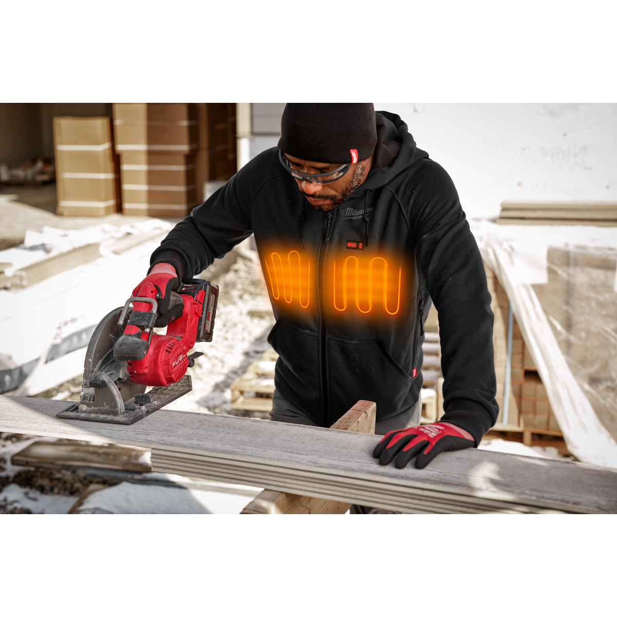 Milwaukee 306G-20M - M12™ Beheizter Kapuzenpullover, Grau, Größe M