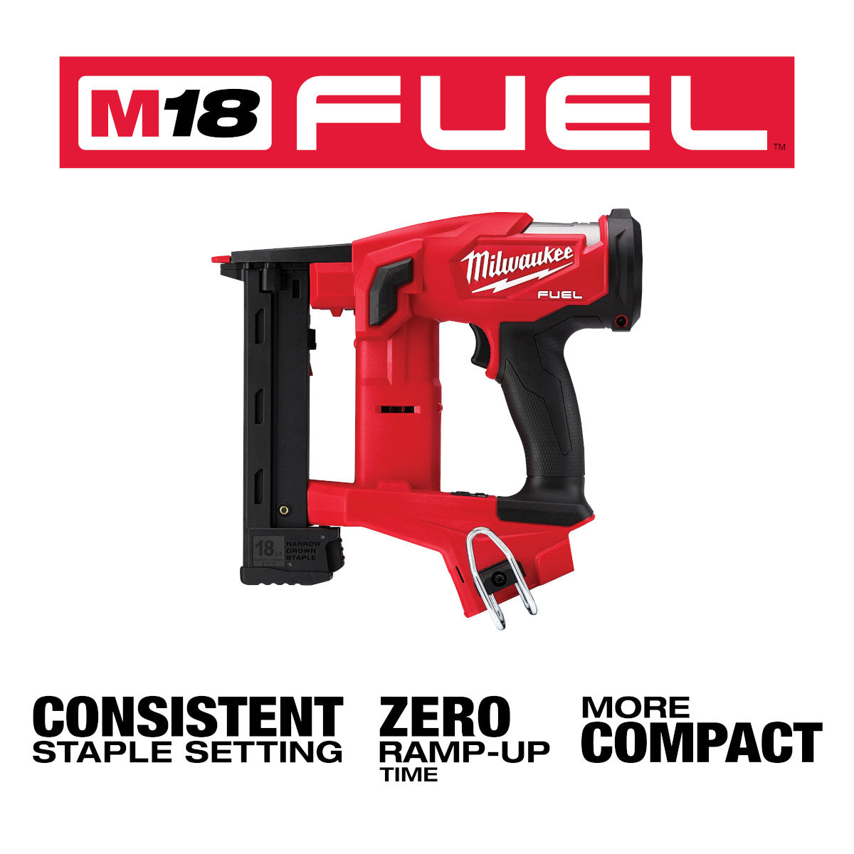 Milwaukee 2749-20 - Agrafeuse à couronne étroite M18 FUEL™ calibre 18, 1/4 po