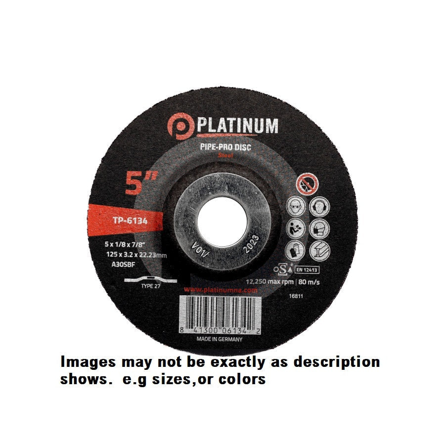 PLATINUM TP-6136  -  6" x 1/8" x 7/8  PIPE-PRO DISC - TYPE 27 - STEEL/SS Platinum