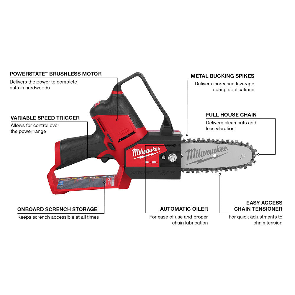 Milwaukee 2527-20 - Scie d'élagage M12 FUEL™ HATCHET™ de 6 po